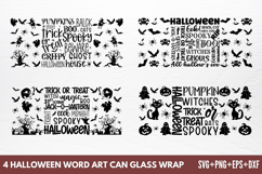 Halloween Word Art Can Glass Wrap SVG Product Image 1