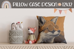 Cartoon Fox Pillow Template, Animals Pillow Sublimation Product Image 1