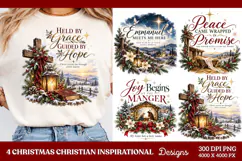 4 Christian Christmas PNG Designs, 4 Christian Inspirational Product Image 1
