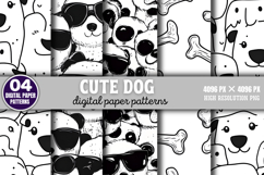 Cute Dog Digital Paper Background PNG Product Image 1