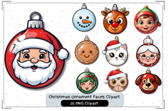 Christmas Ornament Faces Clipart Product Image 1