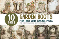Garden Boots Junk Journal Pages Product Image 1