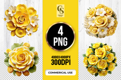 Yellow Floral Bouquet Clipart Sublimation PNG Product Image 1