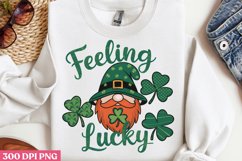 Feeling Lucky PNG, St Patricks Day Gnome Sublimation Product Image 2