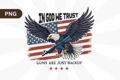 In God We Trust PNG, Eagle USA Flag PNG Sublimation Design Product Image 1