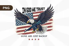 In God We Trust PNG, Eagle USA Flag PNG Sublimation Design Product Image 1