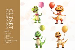 Cartoon dinasour clipart sublimation png Product Image 1