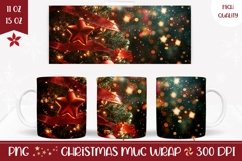 Glitter Christmas Mug Wrap, Christmas Coffee Mug Template Product Image 1