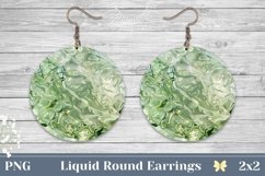 Light Green Earrings Template, Abstract Round Earrings PNG Product Image 1