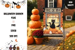 Trick Or Treat Garden Flag, Cartoon Halloween Garden Flag Product Image 1