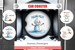 Snowman Shenanigans Car Coaster Product Image 1