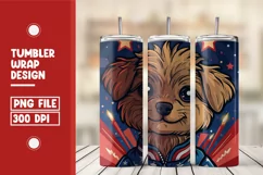 Patriotic dog 4th of July Tumbler Wrap Design Product Image 1