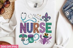 Nurse PNG, Mardi Gras Sublimation PNG Product Image 1