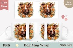 Pit Bull Mug Wrap Design, Dog Coffee Cup Sublimation Designs Product Image 1