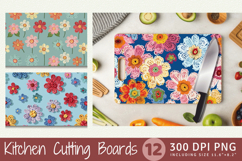 Crochet Spring Blooms Cutting Boards sublimation Design Product Image 1