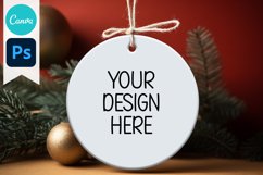 Blank Circle Christmas Ornament Mockup | Sublimation Mockup Product Image 1