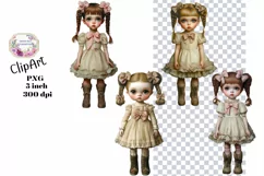 Girls, Ephemera, PNG, watercolor, Clipart Product Image 1