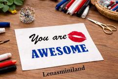 Cross stitch you are awesome words embroidery pattern file Product Image 1