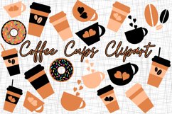 orange and black coffee cups clipart Product Image 1