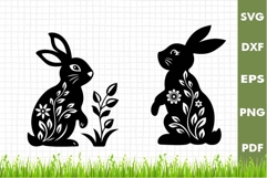 Spring Bunny SVG Design|Easter Laser cut, Cricut, Silhouette Product Image 2