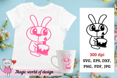 Easter Rabbit Svg, Easter Bunny svg, SVG paper cutting Product Image 1