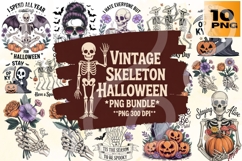 Vintage Skeleton Halloween PNGs Product Image 1