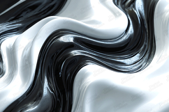 Black and White Glossy Abstract Fluid Waves Background Product Image 1