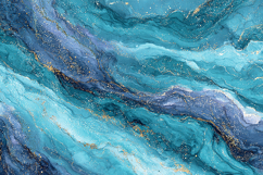 Swirling shades of blue &amp; gold accents on a textured surface Product Image 1