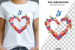 Berry heart png design for T-shirts Product Image 1