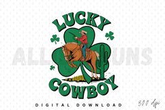 Lucky Cowboy Sublimation PNG, St. Patrick Day PNG Product Image 1