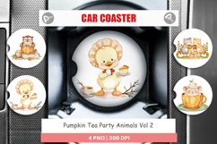 Car Coaster Pumpkin Tea Animals Product Image 1
