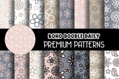 Boho Daisy Flowers Doodle Patterns Product Image 1