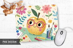 Spotted Apple with Funky Glasses Mouse Pad PNG Product Image 1