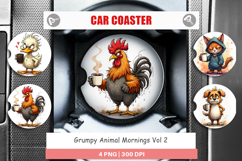 Car Coaster Grumpy Animal Mornings Product Image 1