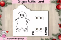 Christmas Gingerbread man Coloring Card svg, Card holder Product Image 2