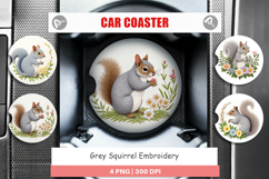Car Coaster Grey Squirrel Product Image 1