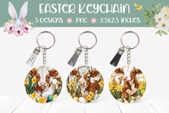 Stained Glass Easter Cow Keychain Designs, Cow Sublimation Product Image 1