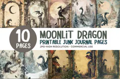 Moonlit Dragon Junk Journal Pages Product Image 1