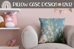 Cute Flowers Pillow Case Design, Summer Pillow Template Product Image 1
