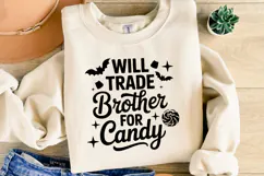 Will trade Brother for candy Svg | Halloween Svg | Shirt Svg Product Image 2