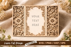 Elegant Floral Laser Cut Invitation File, Laser Cut SVG Product Image 1