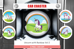 Car Coaster Rainbow Unicorn Product Image 1