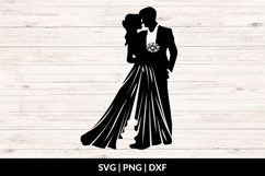 Bride And Groom Wedding Silhouette SVG Product Image 1