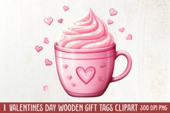 Valentine Coffee Cup Sublimation Clipart Product Image 1