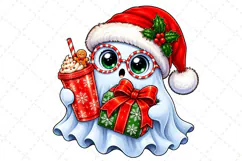 Cute Ghost Christmas PNG, Funny Christmas PNG, Christmas PNG Product Image 2