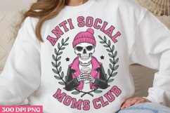 Anti social murder club PNG, Funny Skeleton Sublimation PNG Product Image 2