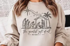 Greatest Gift of All Nativity PNG, Matthew 2:11 Christian Ch Product Image 1