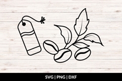 Hand Drawn Bookmark And Coffee Beans SVG Product Image 1