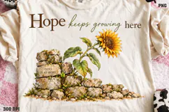 Hope Keeps Growing Here Shirt PNG, Christian Tree Stump Cros Product Image 1