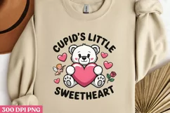 Cupid's little sweetheart PNG, Cozy Valentine Sublimation PN Product Image 2